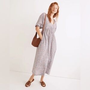 Madewell Marianna Puff-Sleeve Midi Dress in Dream-On Daisies